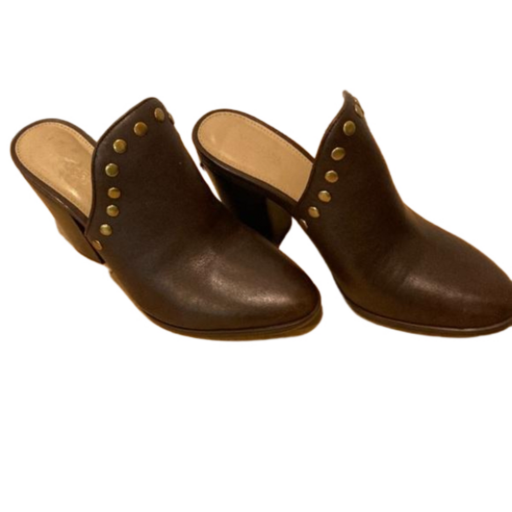 - MICHAEL Michael Kors Leather Studded Mules Size